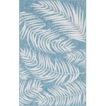 Rug Unique Loom Outdoor Botanical Blue Rectangular 5' 0 x 8' 0