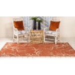 Rug Unique Loom Outdoor Botanical Terracotta Rectangular 5' 0 x 8' 0