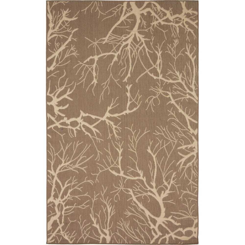 Rug Unique Loom Outdoor Botanical Brown Rectangular 5' 0 x 8' 0 Rug Unique Loom Outdoor Botanical Brown Rectangular 5' 0 x 8' 0