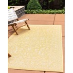 Rug Unique Loom Outdoor Botanical Yellow Rectangular 5' 0 x 8' 0