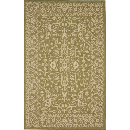 Rug Unique Loom Outdoor Botanical Light Green Rectangular 5' 0 x 8' 0