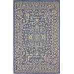 Rug Unique Loom Outdoor Botanical Navy Blue Rectangular 5' 0 x 8' 0