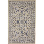 Rug Unique Loom Outdoor Botanical Beige/Blue Rectangular 5' 0 x 8' 0