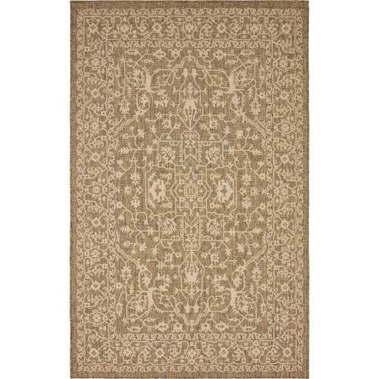 Rug Unique Loom Outdoor Botanical Brown Rectangular 5' 0 x 8' 0