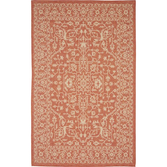 Rug Unique Loom Outdoor Botanical Terracotta Rectangular 5' 0 x 8' 0