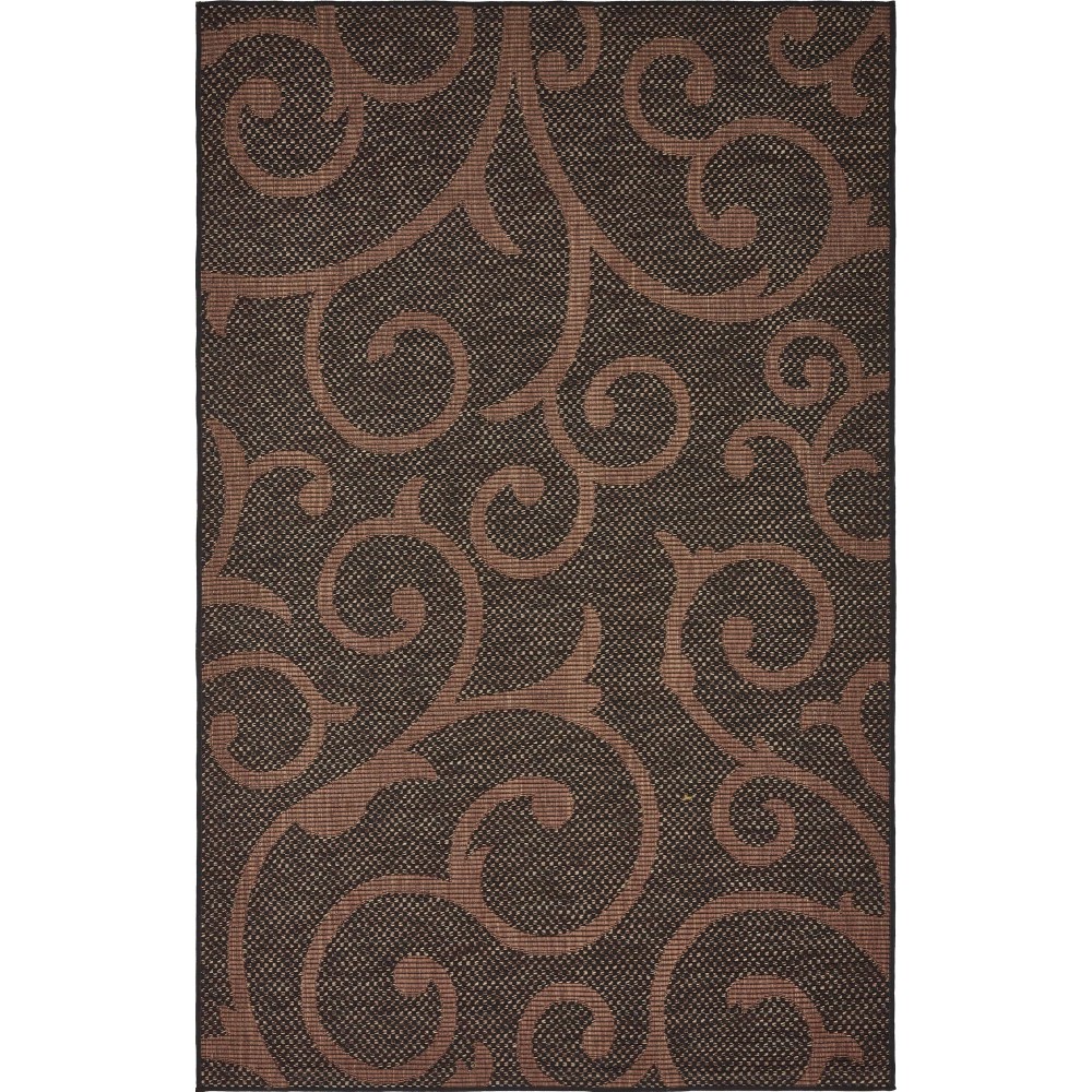Rug Unique Loom Outdoor Botanical Chocolate Brown Rectangular 5' 0 x 8' 0 Rug Unique Loom Outdoor Botanical Chocolate Brown Rectangular 5' 0 x 8' 0