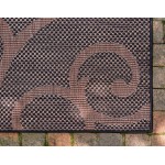 Rug Unique Loom Outdoor Botanical Chocolate Brown Rectangular 5' 0 x 8' 0
