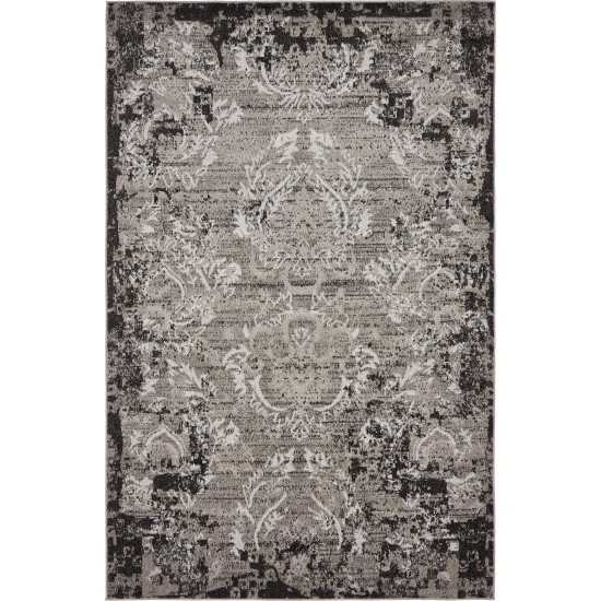 Rug Unique Loom Outdoor Botanical Light Gray Rectangular 5' 0 x 8' 0