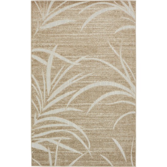 Rug Unique Loom Outdoor Botanical Beige Rectangular 5' 0 x 8' 0