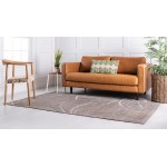 Rug Unique Loom Outdoor Botanical Gray Rectangular 5' 0 x 8' 0