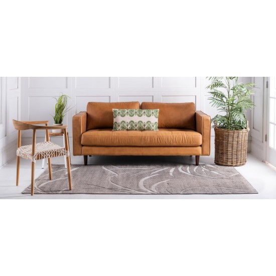 Rug Unique Loom Outdoor Botanical Gray Rectangular 5' 0 x 8' 0