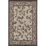 Rug Unique Loom Outdoor Botanical Beige/Dark Brown Rectangular 5' 0 x 8' 0