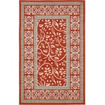 Rug Unique Loom Outdoor Botanical Rust Red Rectangular 5' 0 x 8' 0