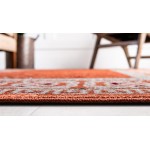 Rug Unique Loom Outdoor Botanical Rust Red Rectangular 5' 0 x 8' 0
