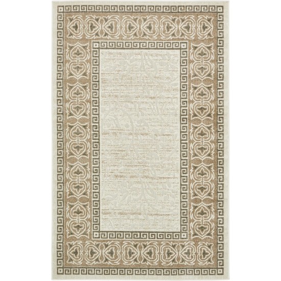 Rug Unique Loom Outdoor Botanical Ivory Rectangular 5' 0 x 8' 0