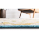 Rug Unique Loom Outdoor Botanical Blue Rectangular 5' 0 x 8' 0