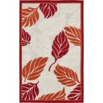 Rug Unique Loom Outdoor Botanical Beige/Burgundy Rectangular 5' 0 x 8' 0