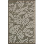 Rug Unique Loom Outdoor Botanical Gray Rectangular 5' 0 x 8' 0