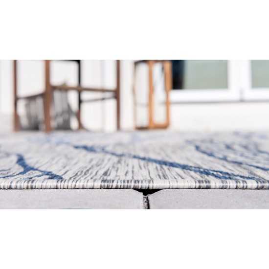 Rug Unique Loom Outdoor Botanical Light Gray Rectangular 4' 0 x 6' 0