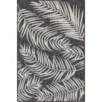 Rug Unique Loom Outdoor Botanical Black Rectangular 4' 0 x 6' 0
