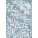 Rug Unique Loom Outdoor Botanical Blue Rectangular 4' 0 x 6' 0