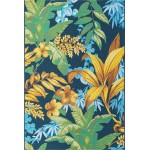 Rug Unique Loom Outdoor Botanical Blue Rectangular 4' 0 x 6' 0
