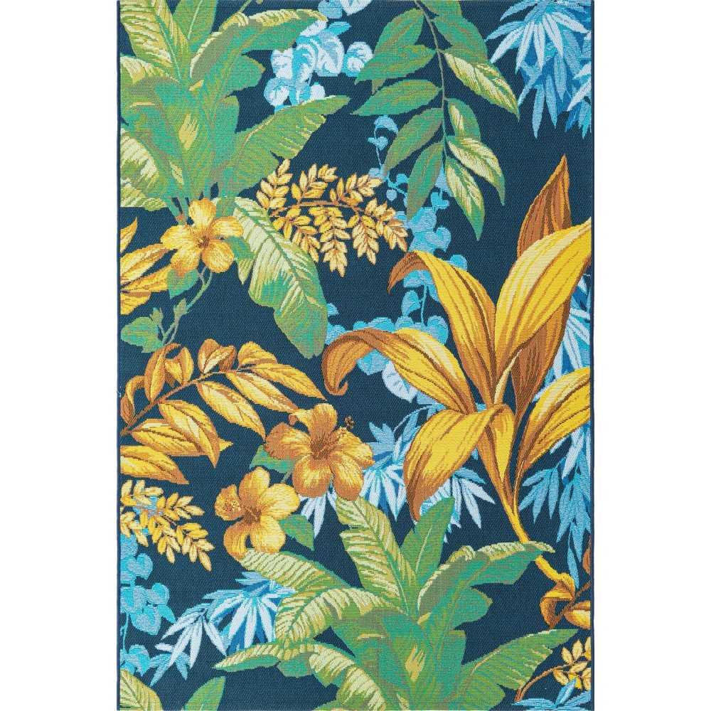 Rug Unique Loom Outdoor Botanical Blue Rectangular 4' 0 x 6' 0 Rug Unique Loom Outdoor Botanical Blue Rectangular 4' 0 x 6' 0