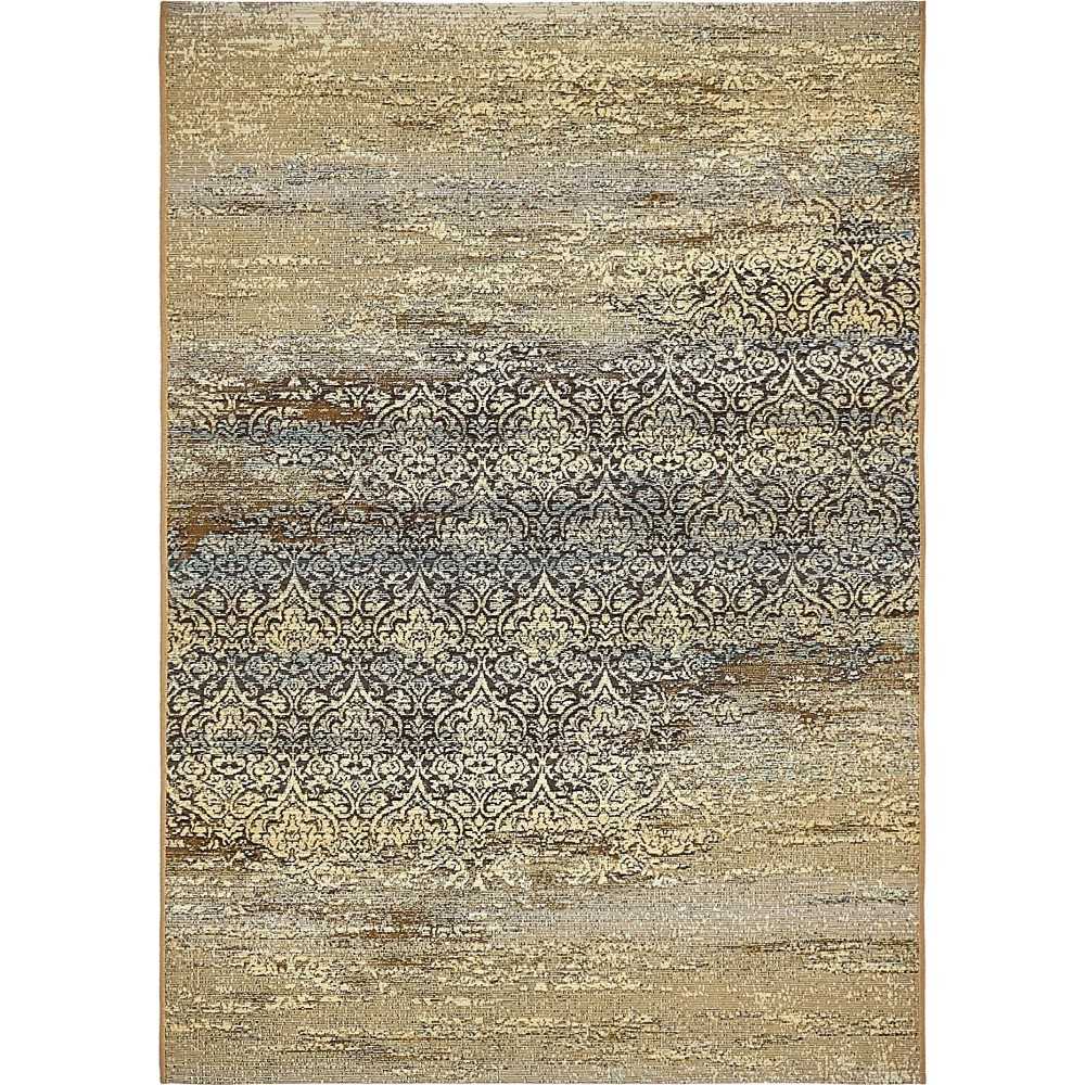 Rug Unique Loom Outdoor Botanical Beige Rectangular 4' 0 x 6' 0