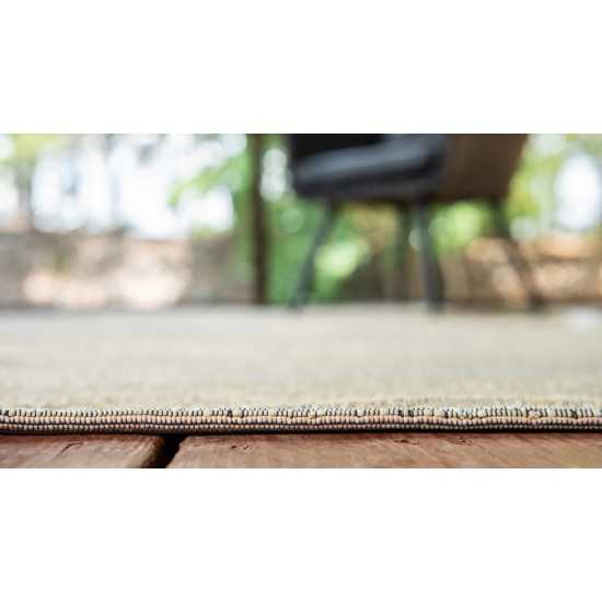 Rug Unique Loom Outdoor Botanical Beige Rectangular 4' 0 x 6' 0