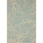 Rug Unique Loom Outdoor Botanical Light Blue Rectangular 4' 0 x 6' 0