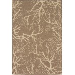Rug Unique Loom Outdoor Botanical Brown Rectangular 4' 0 x 6' 0