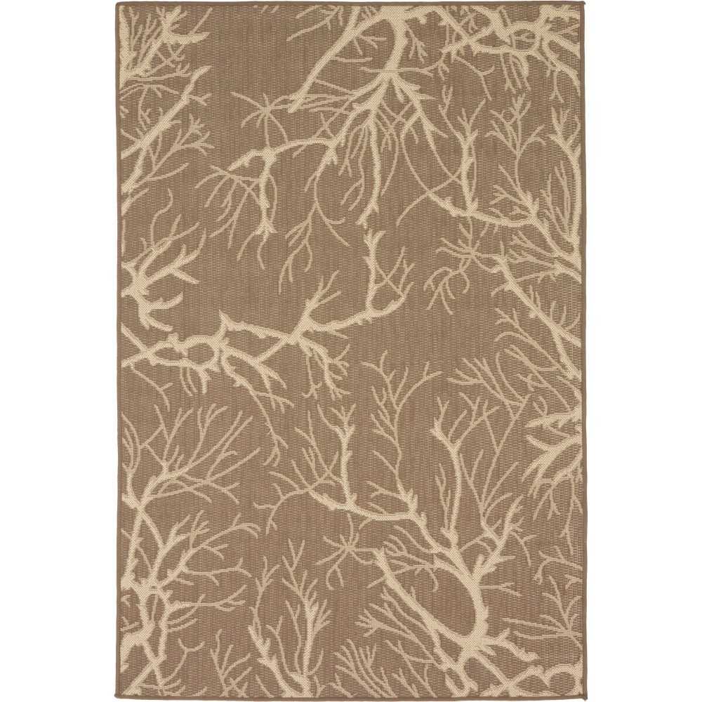 Rug Unique Loom Outdoor Botanical Brown Rectangular 4' 0 x 6' 0 Rug Unique Loom Outdoor Botanical Brown Rectangular 4' 0 x 6' 0
