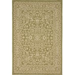 Rug Unique Loom Outdoor Botanical Light Green Rectangular 4' 0 x 6' 0