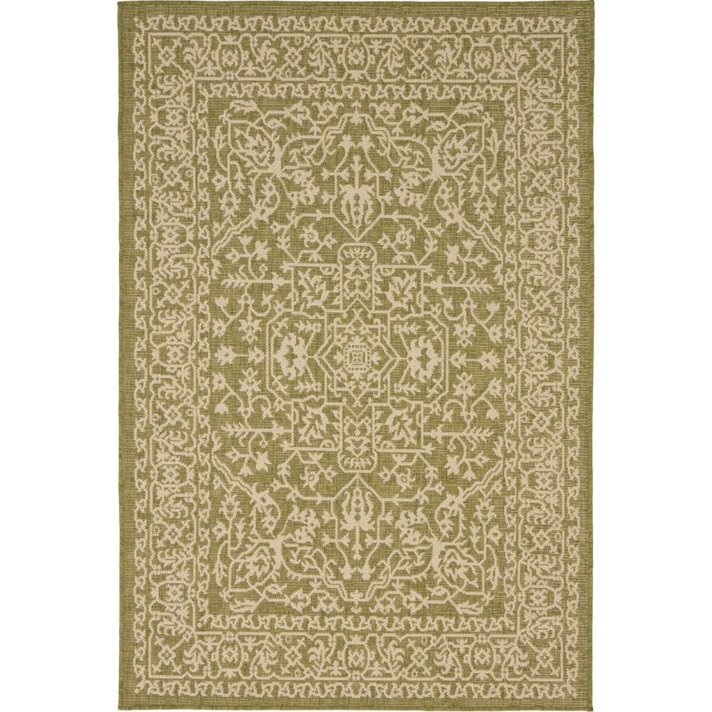 Rug Unique Loom Outdoor Botanical Light Green Rectangular 4' 0 x 6' 0 Rug Unique Loom Outdoor Botanical Light Green Rectangular 4' 0 x 6' 0