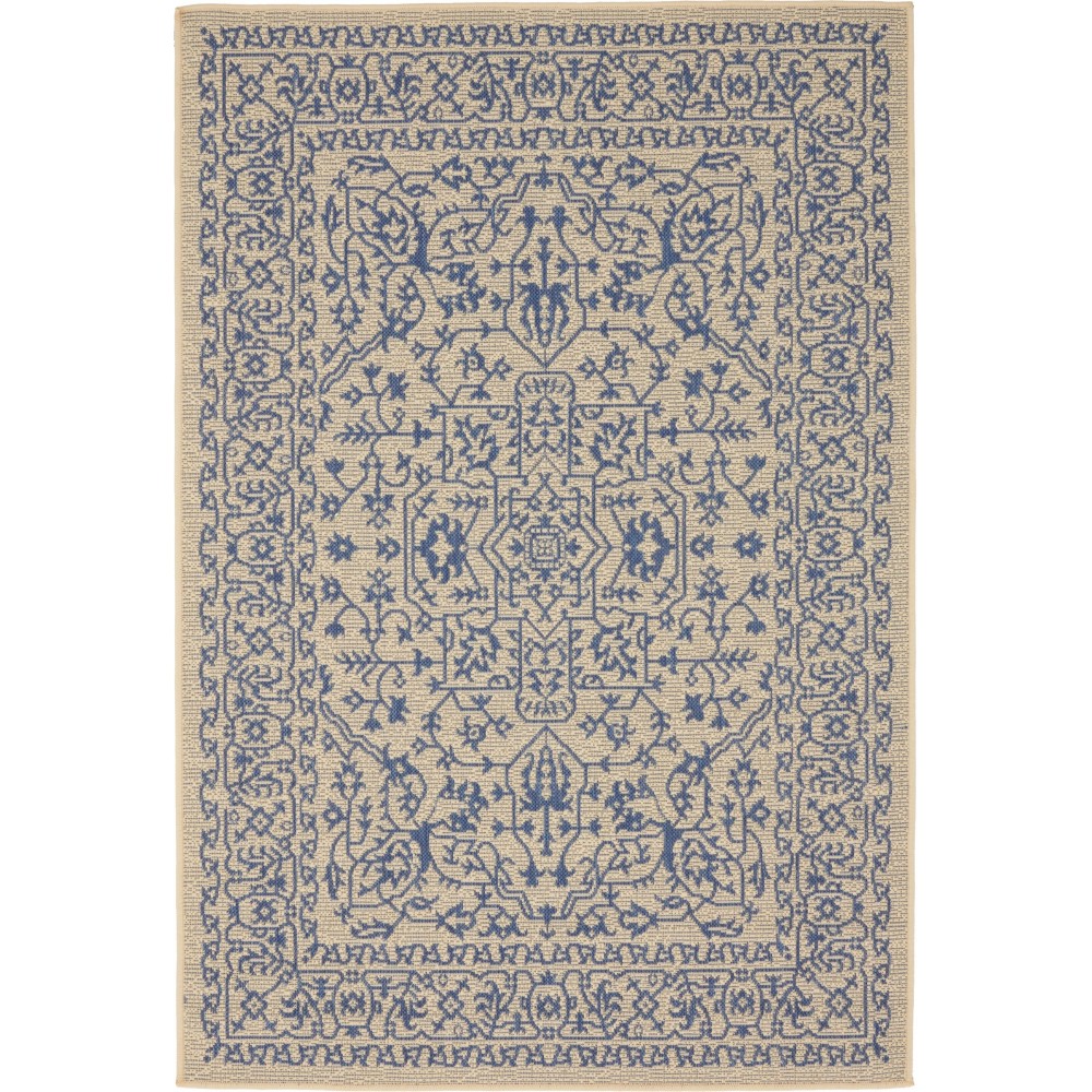 Rug Unique Loom Outdoor Botanical Beige/Blue Rectangular 4' 0 x 6' 0 Rug Unique Loom Outdoor Botanical Beige/Blue Rectangular 4' 0 x 6' 0