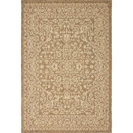 Rug Unique Loom Outdoor Botanical Brown Rectangular 4' 0 x 6' 0