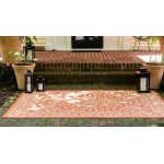 Rug Unique Loom Outdoor Botanical Terracotta Rectangular 4' 0 x 6' 0