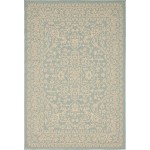 Rug Unique Loom Outdoor Botanical Light Blue Rectangular 4' 0 x 6' 0