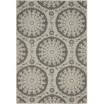 Rug Unique Loom Outdoor Botanical Gray Rectangular 4' 0 x 6' 0