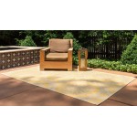 Rug Unique Loom Outdoor Botanical Yellow Rectangular 4' 0 x 6' 0