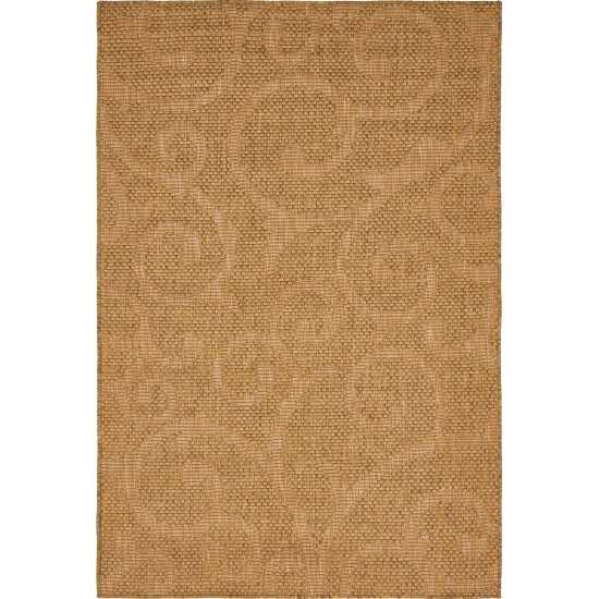 Rug Unique Loom Outdoor Botanical Brown Rectangular 4' 0 x 6' 0