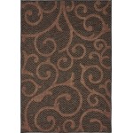 Rug Unique Loom Outdoor Botanical Chocolate Brown Rectangular 4' 0 x 6' 0