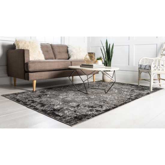 Rug Unique Loom Outdoor Botanical Light Gray Rectangular 4' 0 x 6' 0