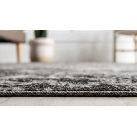 Rug Unique Loom Outdoor Botanical Light Gray Rectangular 4' 0 x 6' 0