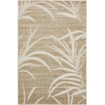 Rug Unique Loom Outdoor Botanical Beige Rectangular 4' 0 x 6' 0