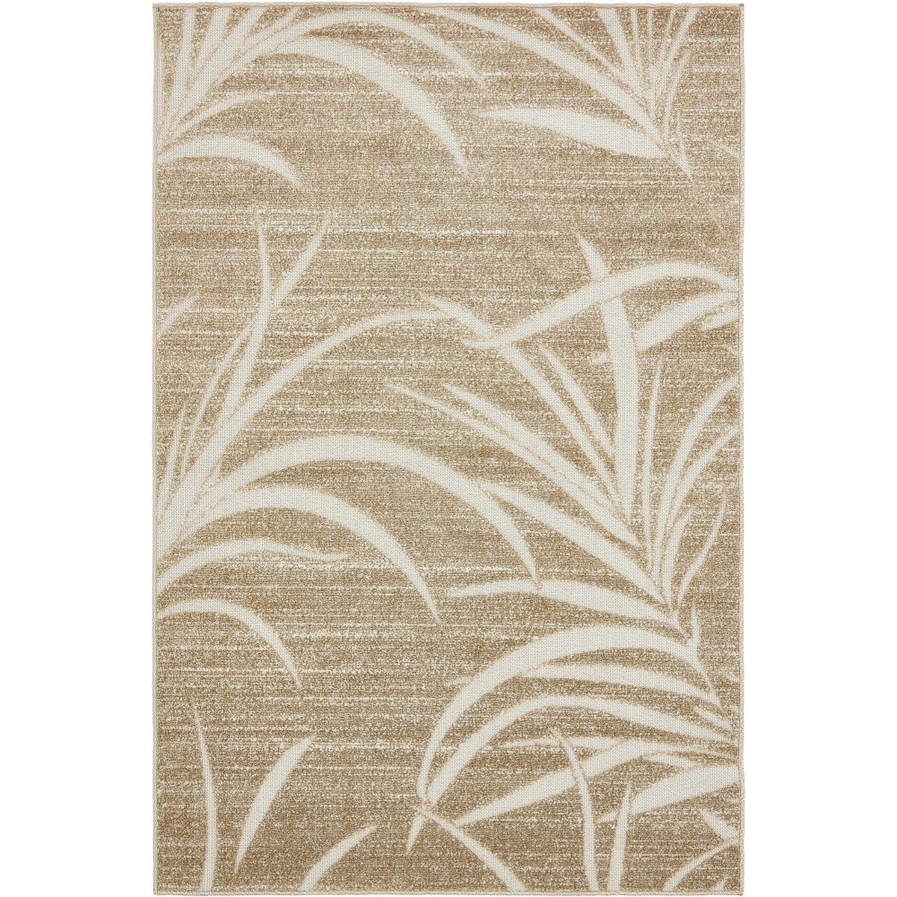 Rug Unique Loom Outdoor Botanical Beige Rectangular 4' 0 x 6' 0