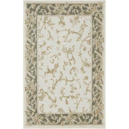 Rug Unique Loom Outdoor Botanical Beige/Tan Rectangular 4' 0 x 6' 0