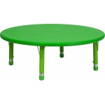 45'' Round Green Plastic Height Adjustable Activity Table