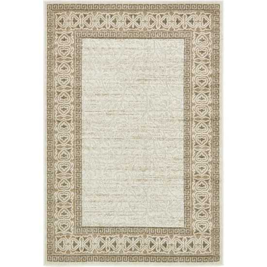 Rug Unique Loom Outdoor Botanical Ivory Rectangular 4' 0 x 6' 0