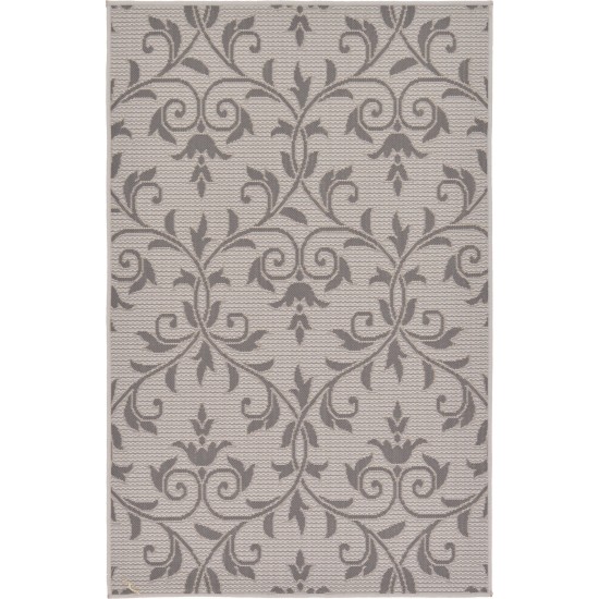 Rug Unique Loom Outdoor Botanical Gray Rectangular 3' 3 x 5' 0